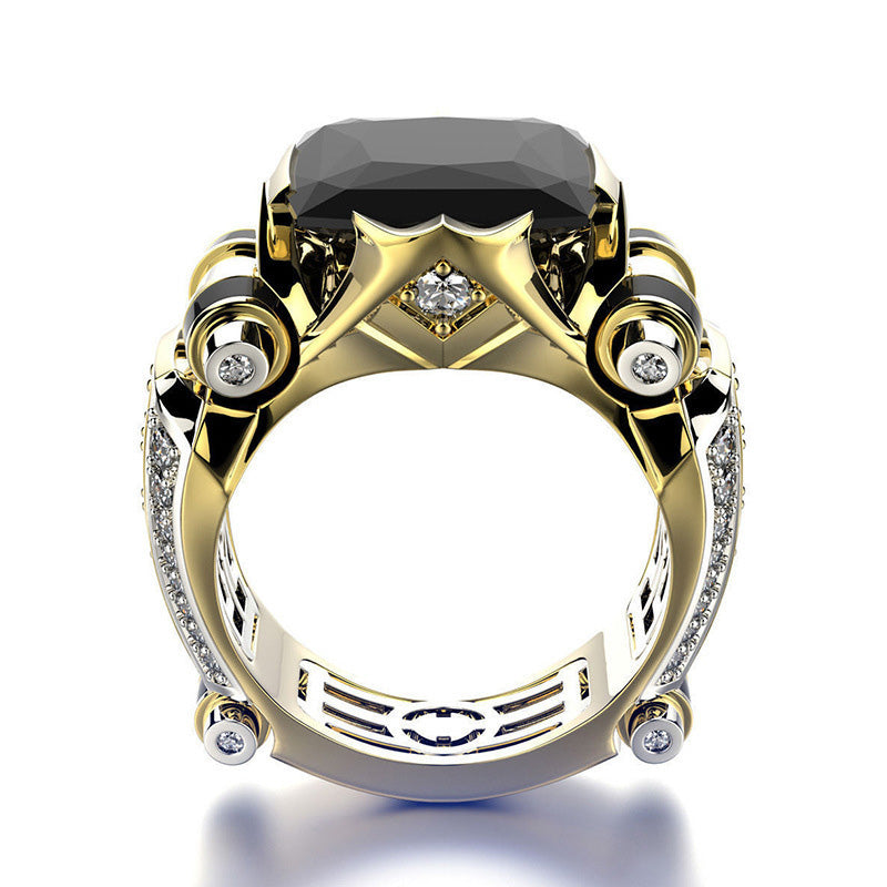 šHot Saleš„Heavy Duty Vintage Zirconia Wide Band Ring