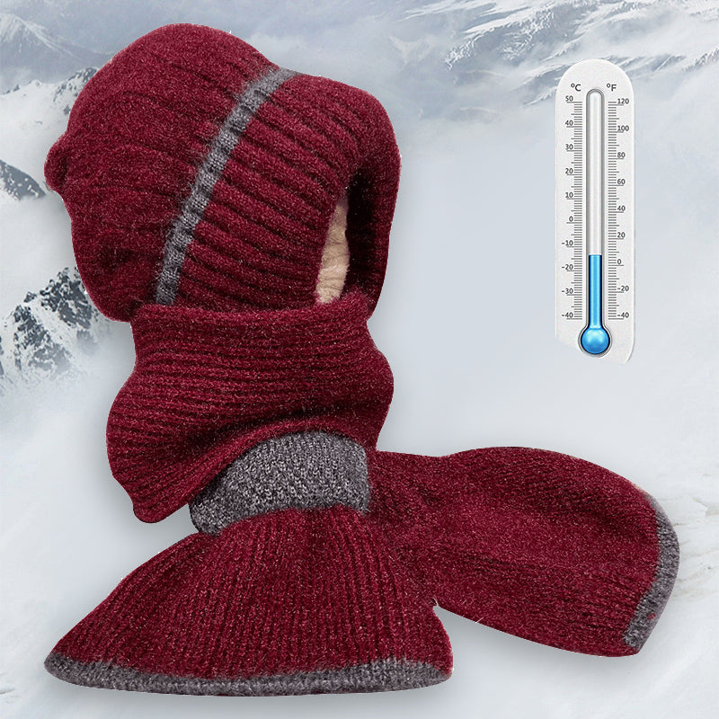 ❄️👩 Integrated Windproof Hat Scarf for Women - Warm Knitted Design, Ear Protection & Multiple Colors (Versatile for Winter Activities)!