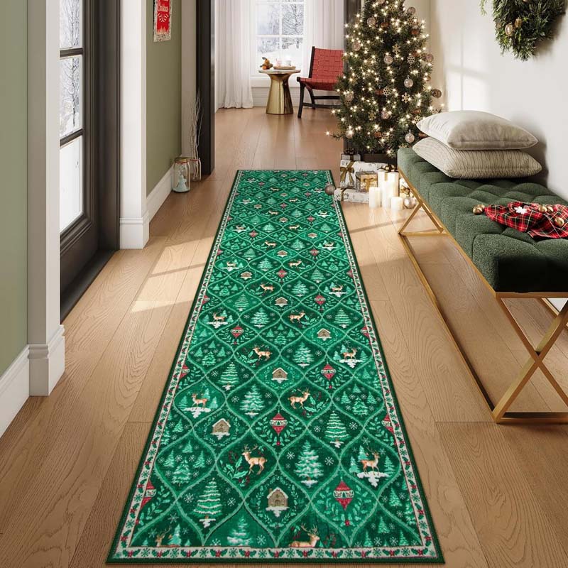 🦌🎄Cozy Up Bare Floors Instantly! Soft Non-Slip Christmas Runner Rug