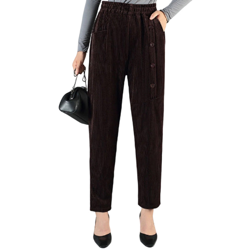 Women's High-Waist Plush-Lined Warm Pants