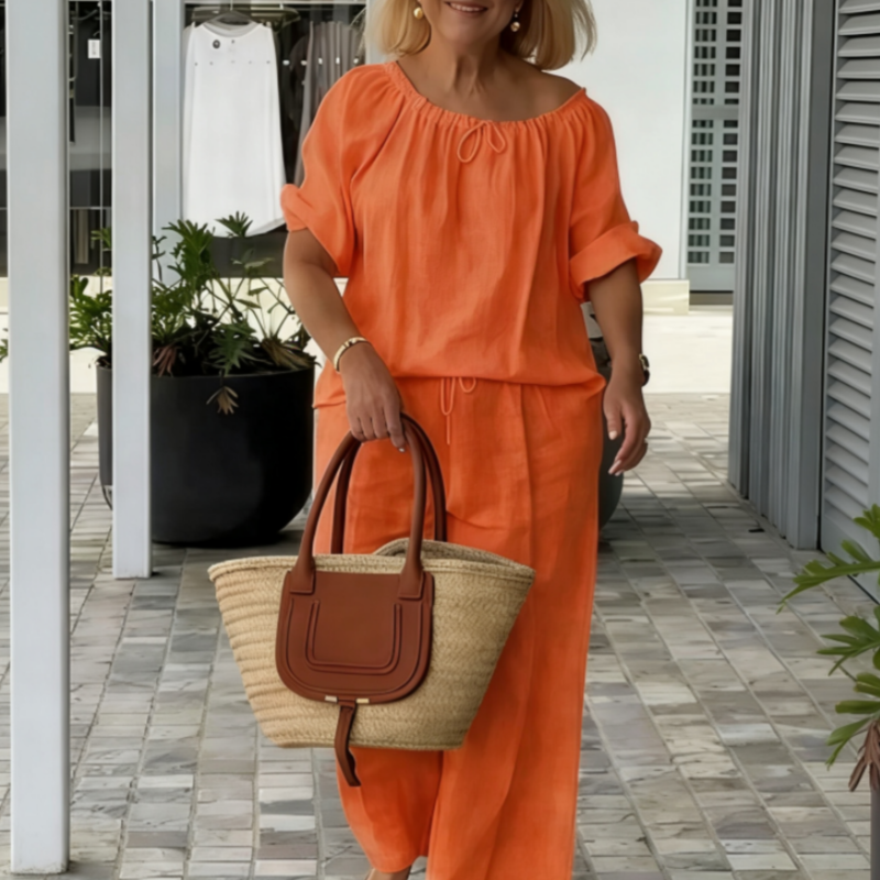 ๐ Women's Drawstring Top & Pants 2-Piece Set โ Relaxed Fit, Comfortable & Perfect for Lounging or Everyday Style ๐ธ