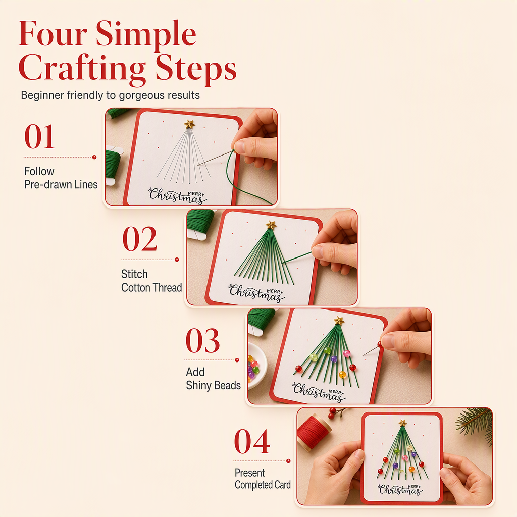 Merry Christmas DIY Greeting Card Making Kit🎄🧵📇
