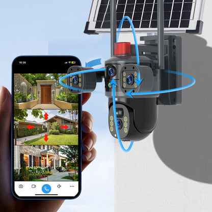 💥New Hot Sale🎥 Triple-Lens Solar 360° Dome Camera✈️ free shipping