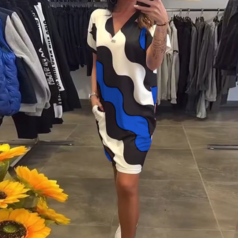 🎉🛍️ Summer New Arrivals🥻Women's V-Neck Short Sleeve Dress