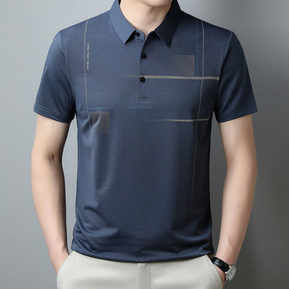 💥Men's Loose Cool Breathable Lapel T-Shirt