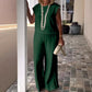 Women's Crew Neck Sleeveless Top and Pants Set