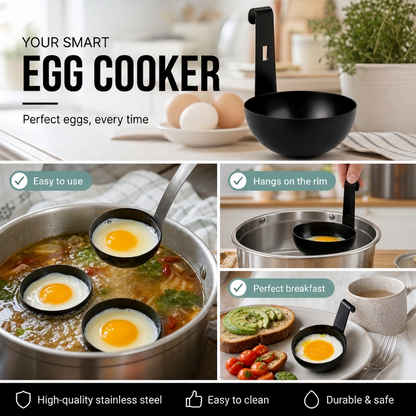 🥚 BUY 1 GET 1 FREE!  🍳 Hanging Ear Poached Egg Molds – Perfect Spa Eggs Every Time 🍳