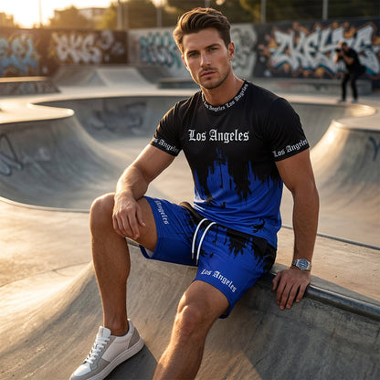 👕 LIMITED-TIME 52% OFF! 🩳 Men's Graphic Print T-Shirt & Shorts Set – Coordinated, Soft, Adjustable Waist 🌴