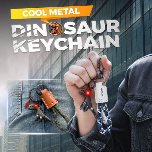 Aluminum Alloy Dinosaur Charm Paired with a Hand-woven Bracelet🔥