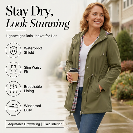 ✨Womens Chic. Lightweight. Waterproof Jacket 🍃🧥-Unleash Style and Durability in Any Storm!