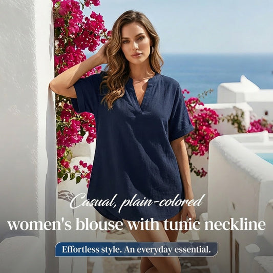 Fashion Loose Solid Color Short Sleeve Top