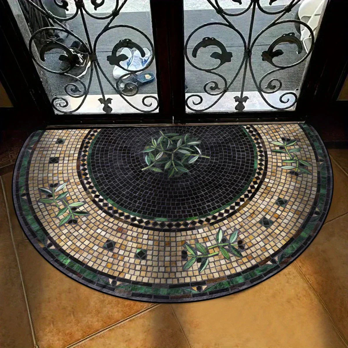 💖Boho Style Semicircular Door Mat - Non Slip Soft Floor Carpet