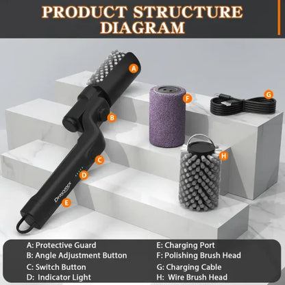 🍖 Cordless Electric BBQ Brush Cleaner – Deep Cleaning, Long Handle & Rechargeable 🔋