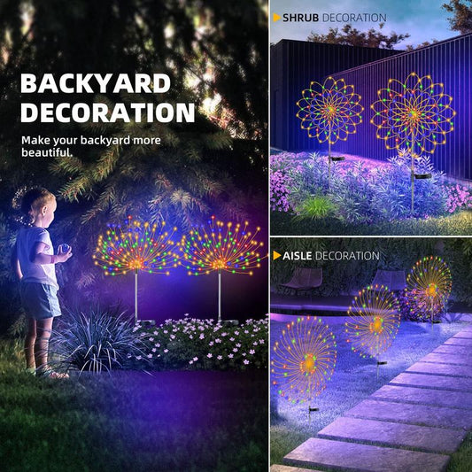 🎅🔥Waterproof Solar Garden Fireworks Lamp
