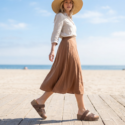 👡 Women's Criss-Cross Woven Strap Wedge Sandals – Comfortable, Stylish & Perfect for Summer Days ☀️