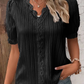 V-Neck Plain Lace Elegant Shirt