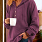 Solid Color Pullover Hooded Loose Sweatshirt