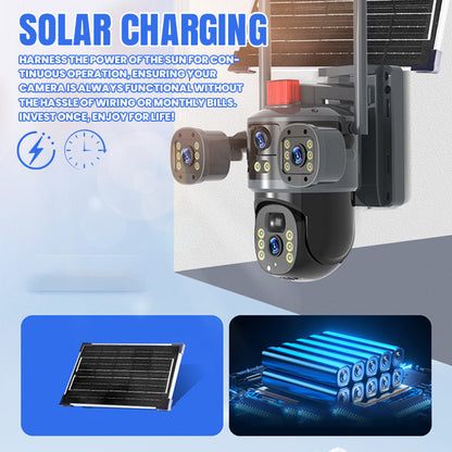 💥New Hot Sale🎥 Triple-Lens Solar 360° Dome Camera✈️ free shipping