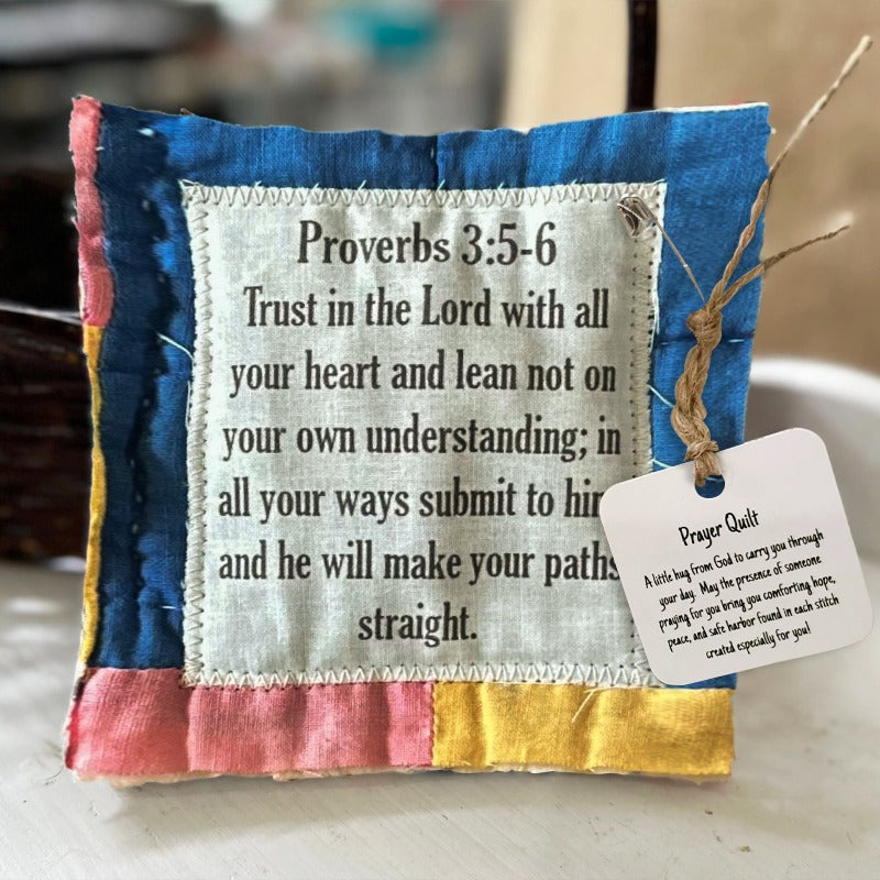 💜✝️Best Encouraged And Blessed Gift-Prayer Quilt With Cross Inside
