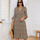 Women's Trendy Leopard Print V-Neck Loose Fit Dress