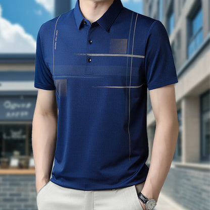 💥Men's Loose Cool Breathable Lapel T-Shirt