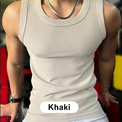 🎉🛍️Men's Summer Essentials 🎽Round Neck Quick-Drying Stretchy Slim Tank Top