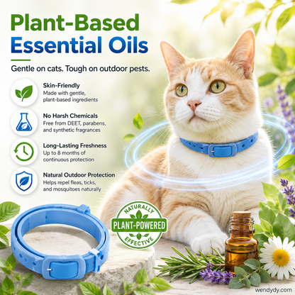 🌿🛡️ Natural Essential Oil Pet Collar – 8‑month flea & tick protection. Plant‑based, no harsh chemicals. Safe for dogs & cats! 🐾✨