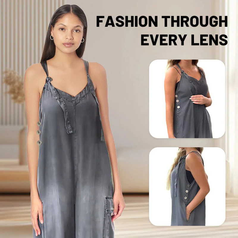 💕Women's Loose Wide-Leg Jumpsuit with Pockets