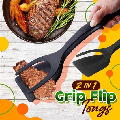 🌞Summer Hot Price !!🔥2 In 1 Grip Flip Tongs