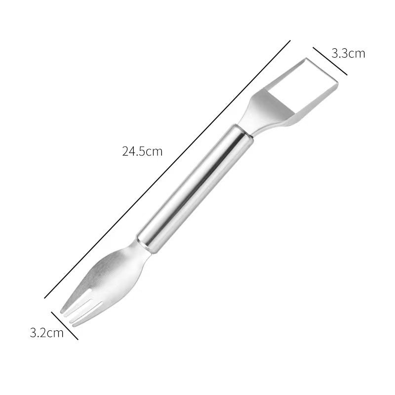 🍉2 in 1 Stainless Steel Fruit Cutter Fork Slicer