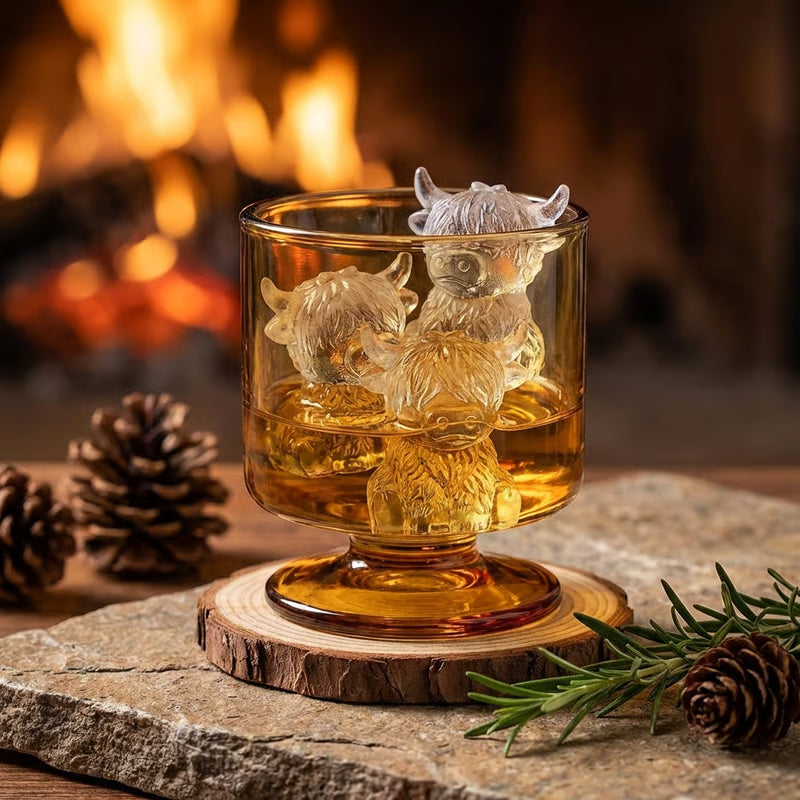 Highland Cow Ice Cube Mold - Adorable 3D Silicone Tray for Drinks & Parties