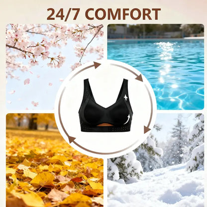 Women’s Beige Wireless Bra, Soft Breathable Non-removable Moulded Cups, Yoga Fitness Sportswear for Gym & Daily Training