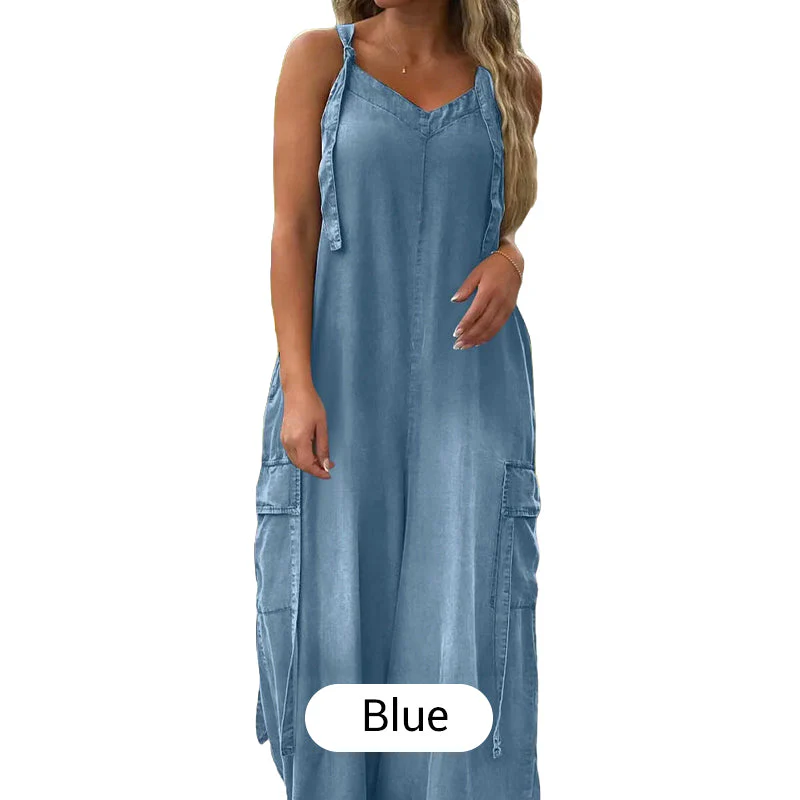 💕Women's Loose Wide-Leg Jumpsuit with Pockets