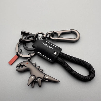 Aluminum Alloy Dinosaur Charm Paired with a Hand-woven Bracelet🔥