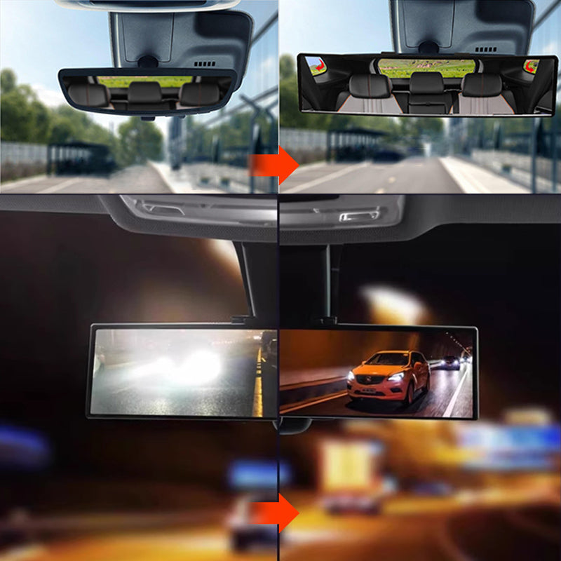 🚗👁️ Wide Car Curved Rear View Mirror – Wide Angle Vision, Easy Installation & Universal Fit（Safe Driving With Greater Visibility!）