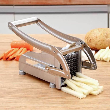 🥔Stainless Steel Potato & Vegetable Slicer | Strong Suction Base, One-Hand Operation ✨