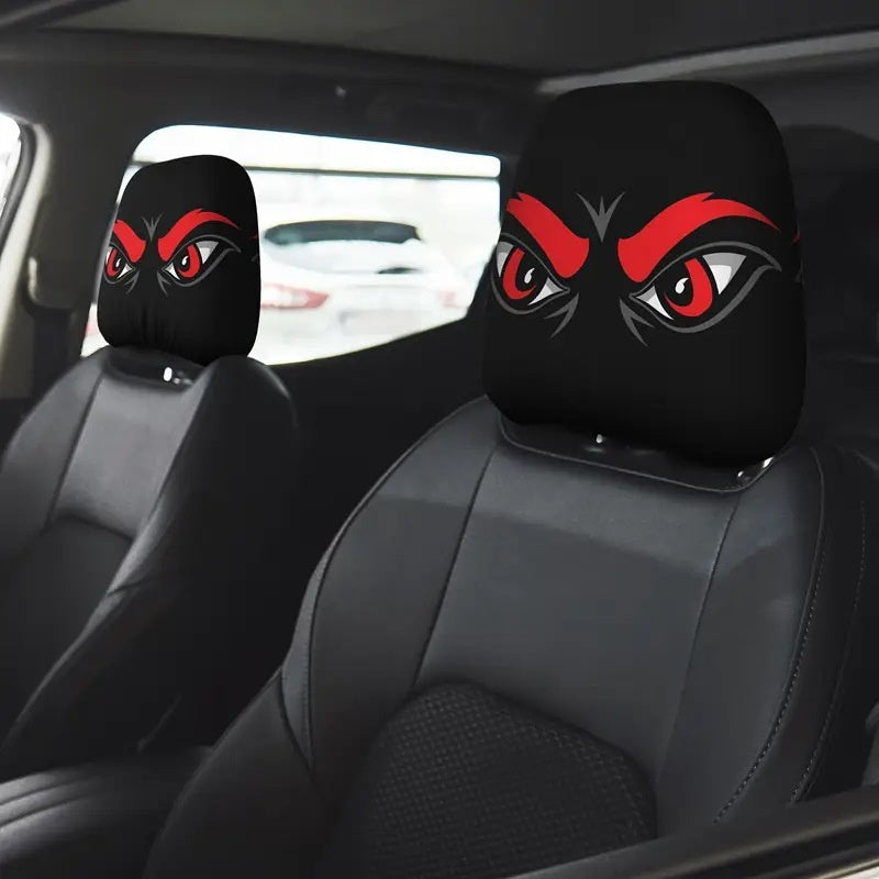 😆 Funny Cartoon Car Headrest Covers – 2PCS Universal Fit 🚗