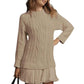 💗Women Crewneck Cable Knit Sweater Mini Dress