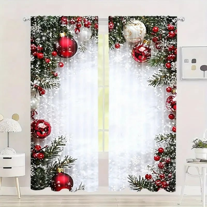 🎄Christmas Window Curtains 2-Piece Set for Home Decor