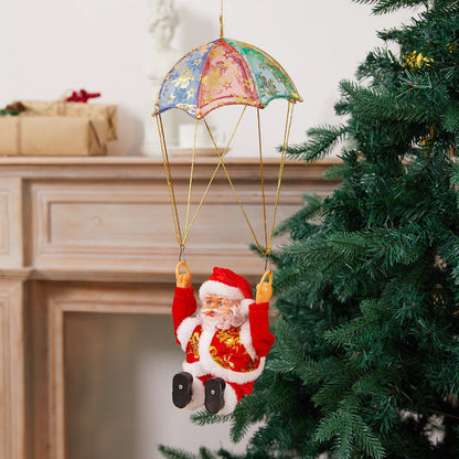 🎄Electric Fireplace Climbing Santa Claus Musical Toys