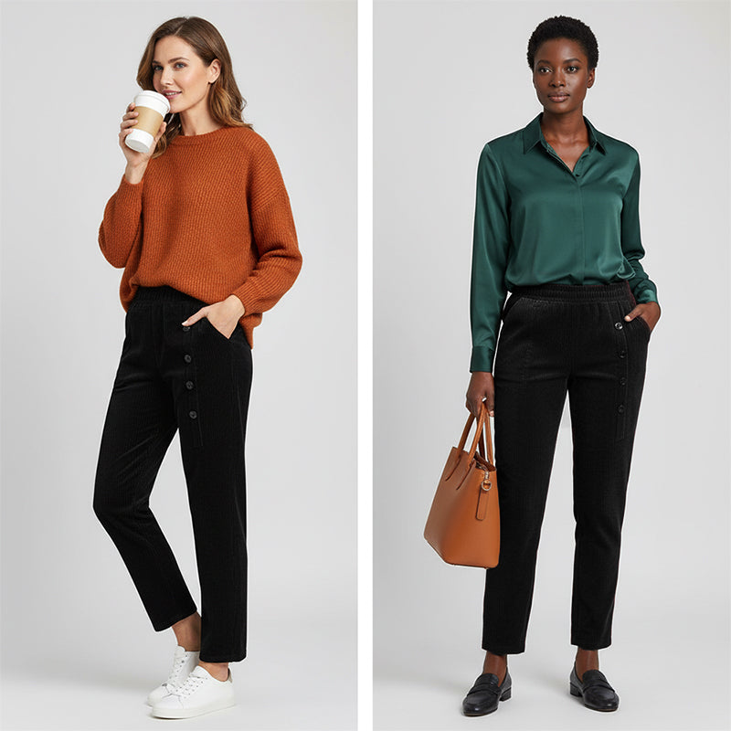 Women's High-Waist Plush-Lined Warm Pants