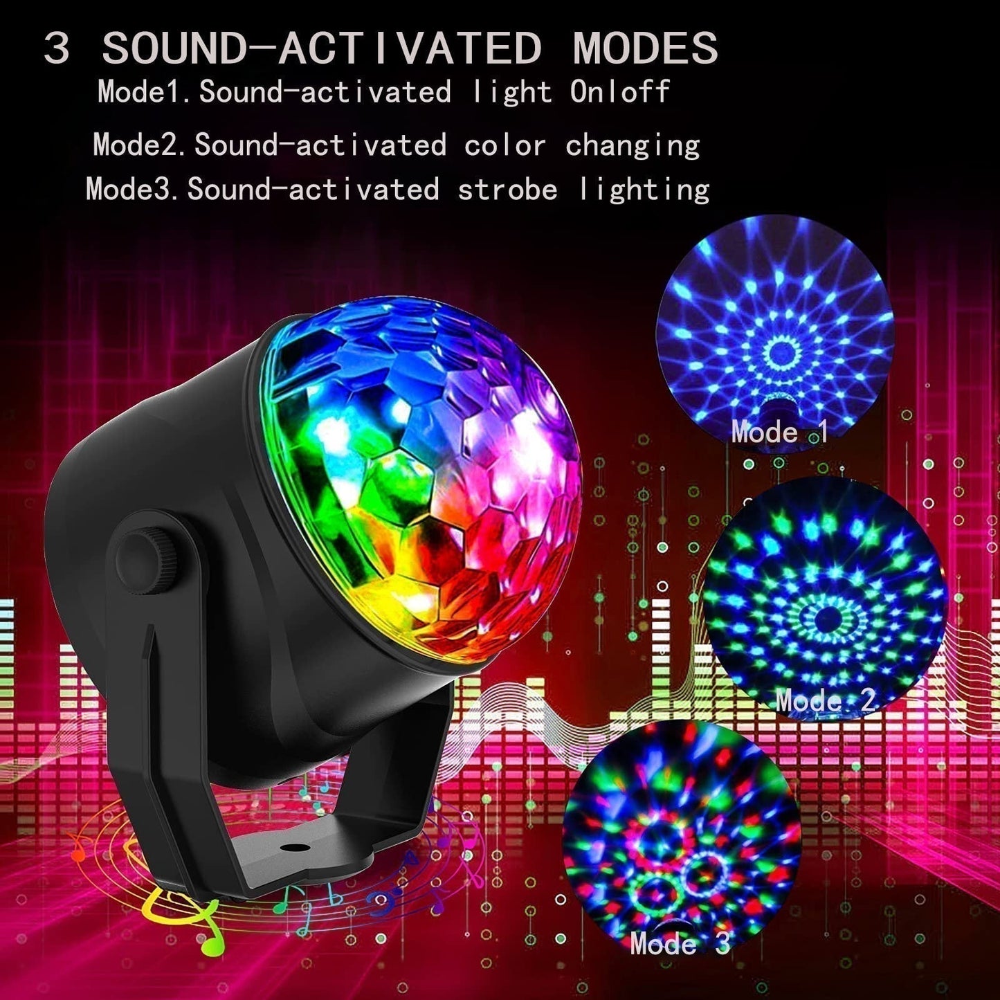 🎄 Colorful Rotating Magic Disco Ball Light