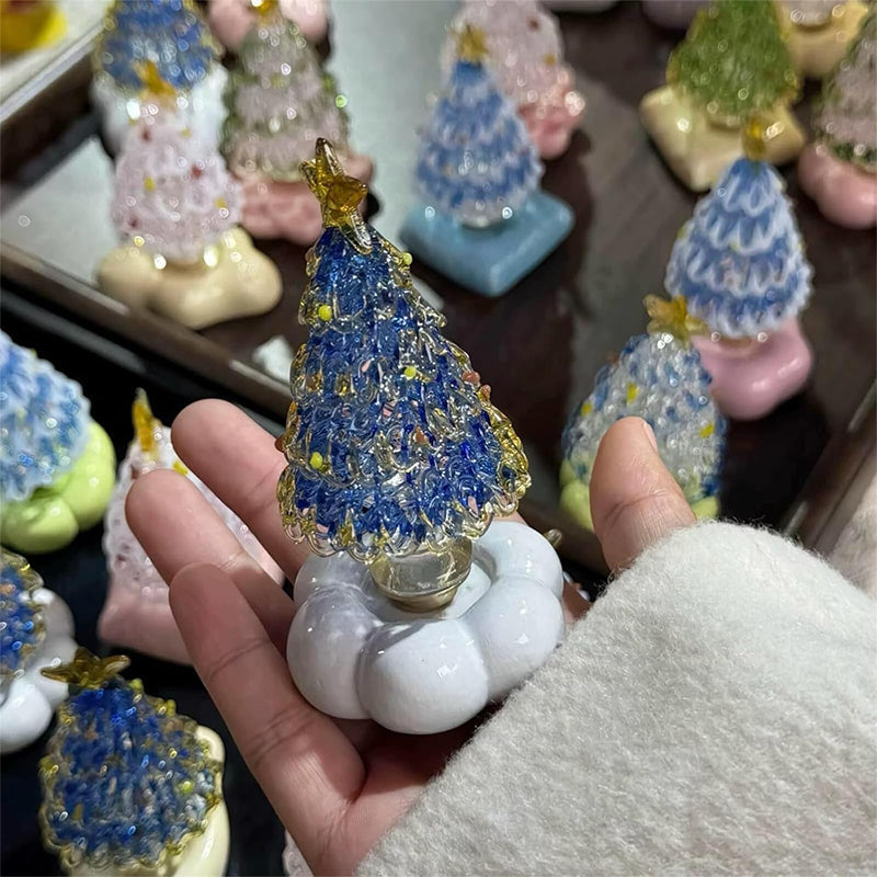 Handmade Glass Rotatable Christmas Tree Ornaments