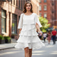 Women's Elegant Layered Ruffle Sleeve Dress