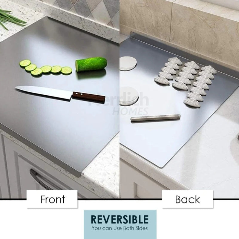 👩‍🍳🔪Must‑Have Cooking Tool！🥩🥦Safer, Cleaner & More Convenient!💥304 Stainless Steel Cutting Board