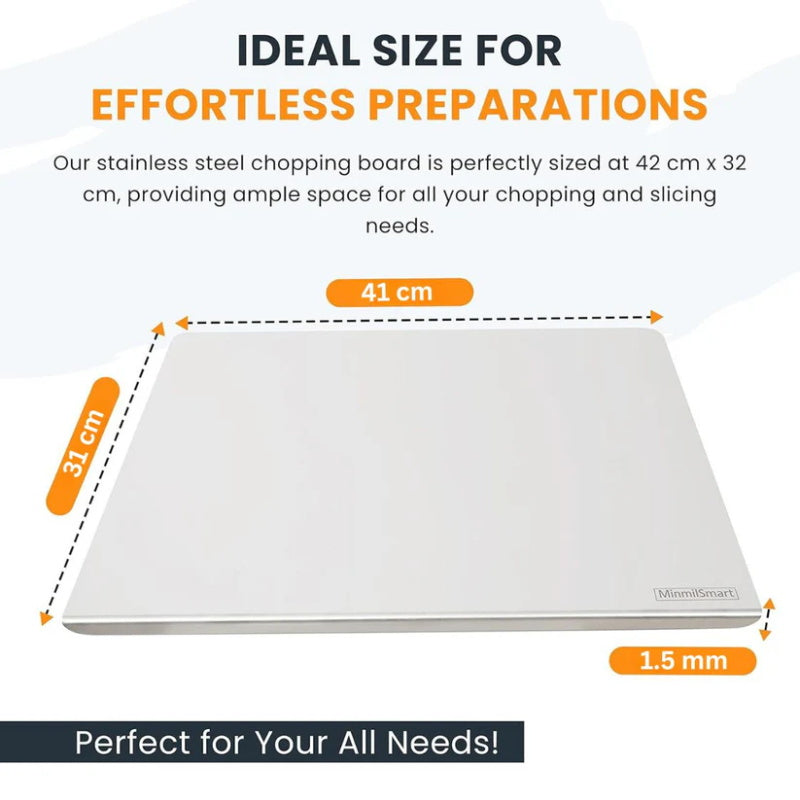 👩‍🍳🔪Must‑Have Cooking Tool！🥩🥦Safer, Cleaner & More Convenient!💥304 Stainless Steel Cutting Board