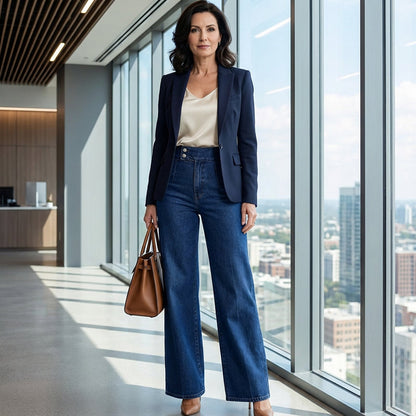 Women's High-Waist Wide-Leg Jeans
