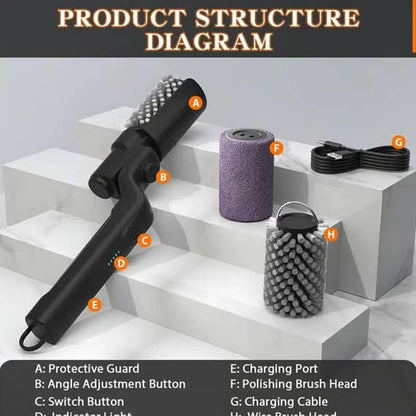 🍖 Cordless Electric BBQ Brush Cleaner – Deep Cleaning, Long Handle & Rechargeable 🔋