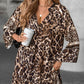 Elegant V-Neck Long-Sleeve Printed Dress