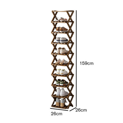 Durable Foldable Bamboo Shoe Rack